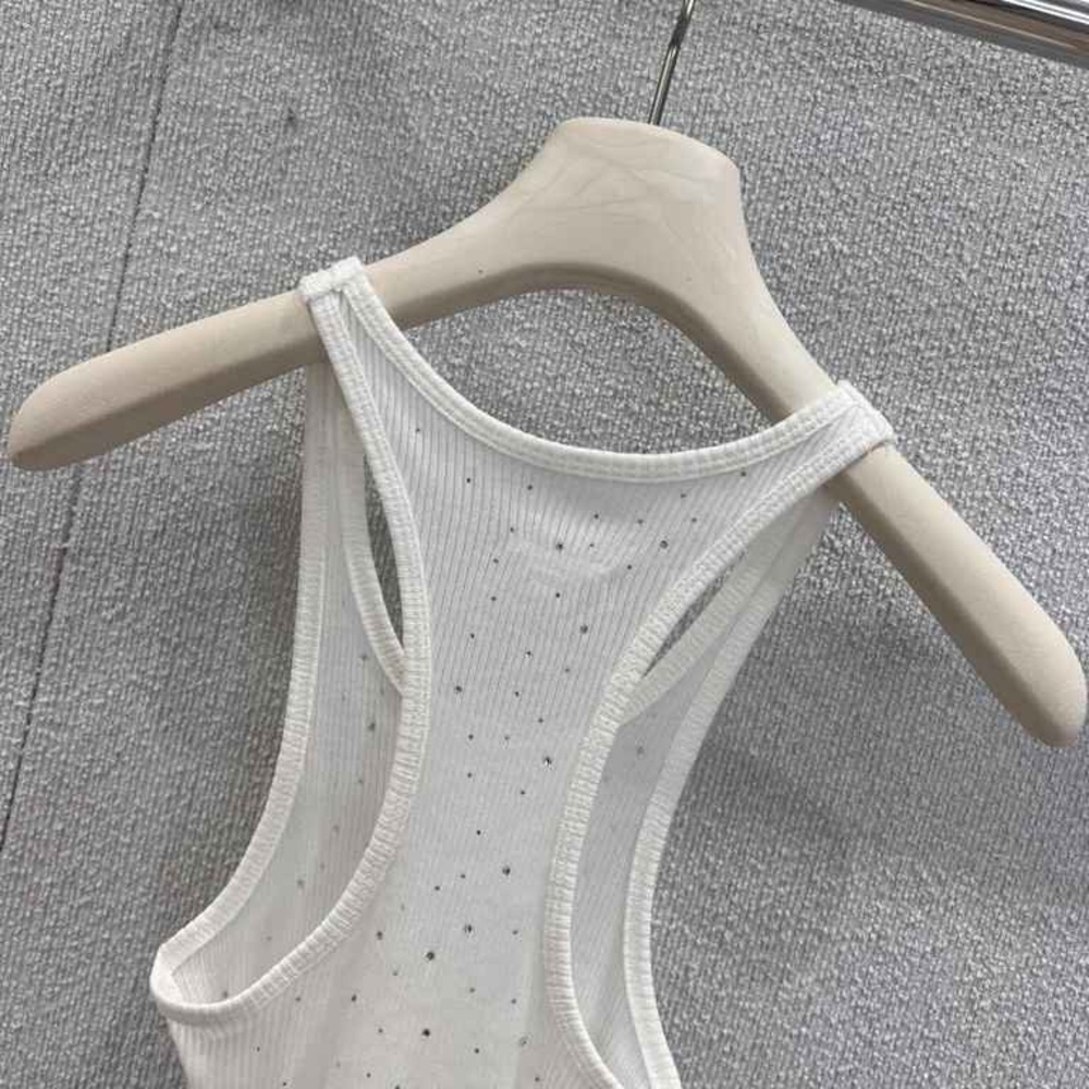White Ribbed Tank Top - Picture 5 of 8